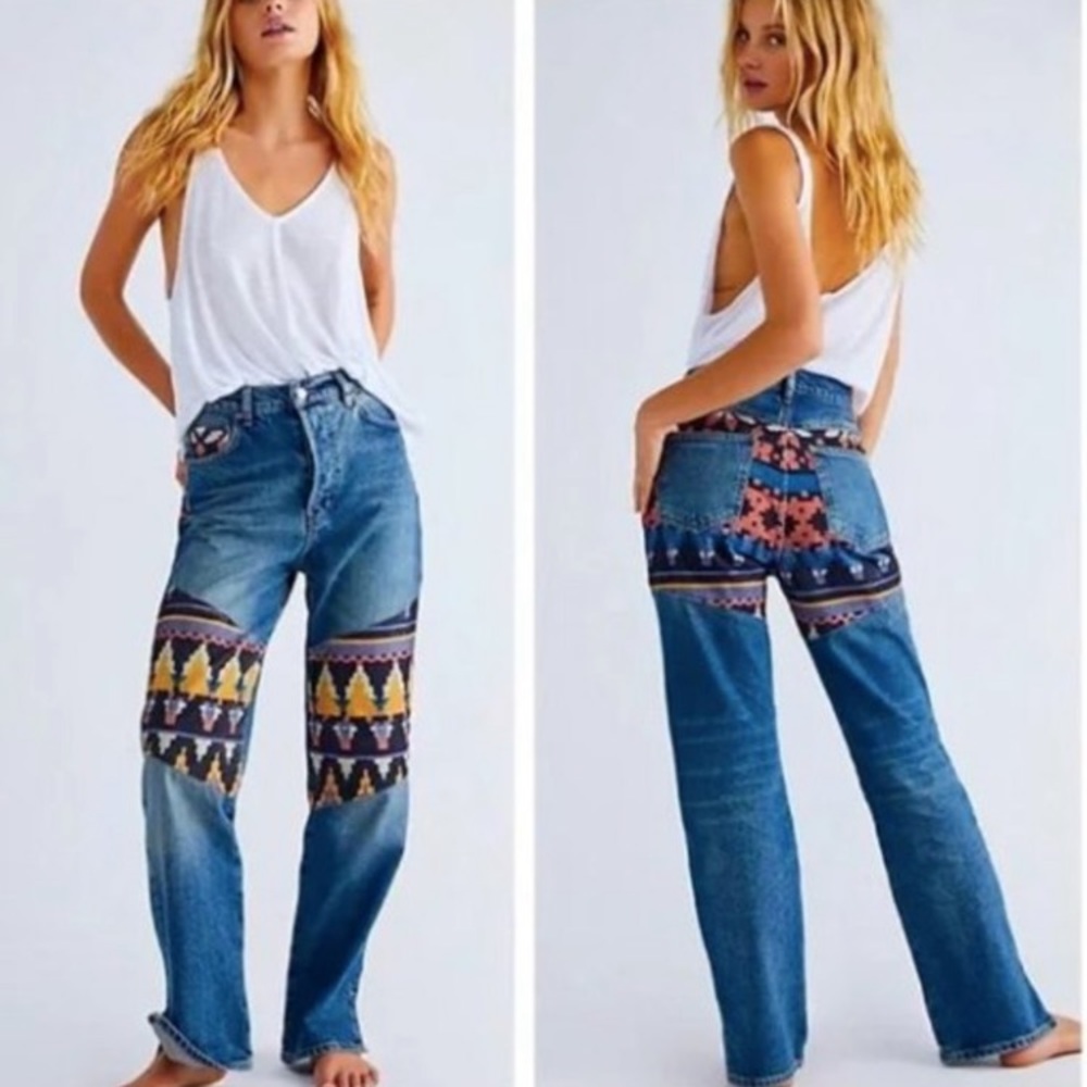 Free People Rocky Mountain Straight Leg Jeans - Picture 2 of 16